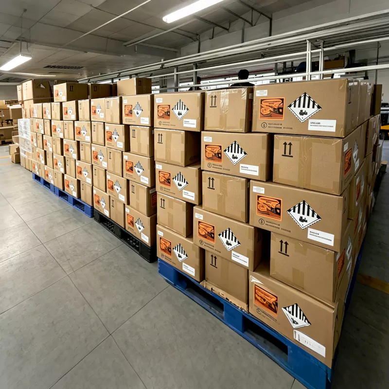 Packaged industrial drone battery cartons prepared for delivery