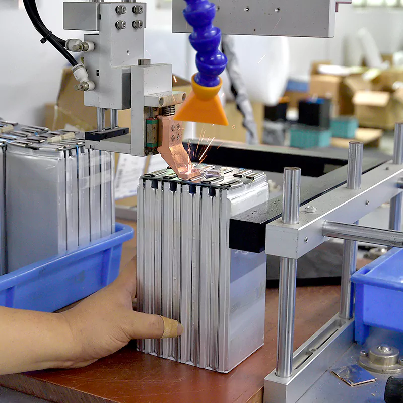 Industrial drone battery pack manufacturing and welding process
