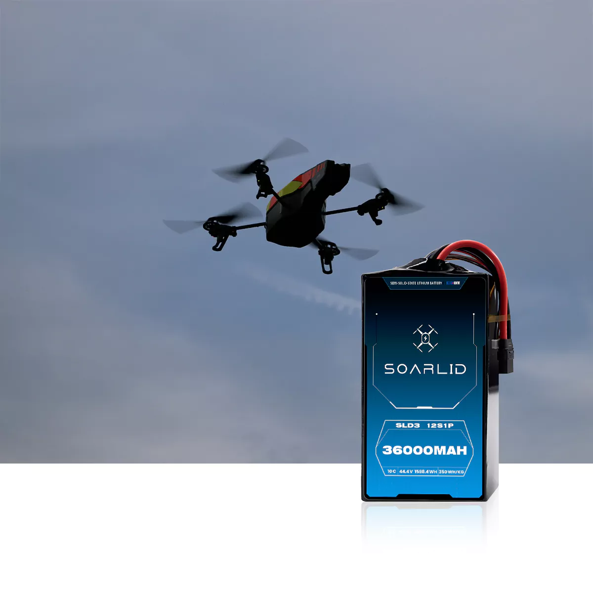 Security operations drone application with a Soarlid UAV battery pack
