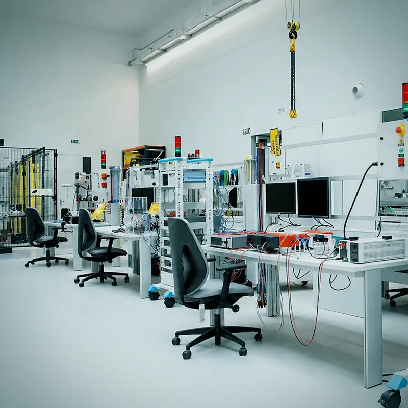 Calibrated battery test equipment on the Soarlid production floor